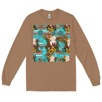 Toasted Coconut charolais cow seamless pattern Long Sleeve Tee - HRA Design Shop