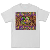 Dove Grey mardi gras fleur de lis hearts leopard glitter Premium Tee - Artiststas