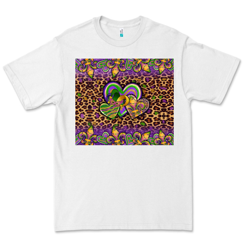 Mardi Gras Fleur De Lis Hearts Leopard Glitter Premium Tee by Artiststas | Teevron