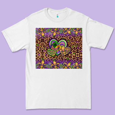 Mardi Gras Fleur De Lis Hearts Leopard Glitter Premium Tee Designed By Artiststas