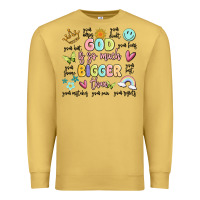 Antique Gold god is so much bigger than malia Premium Sweatshirt - MaliasSmallBusiness