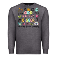 Charcoal Heather god is so much bigger than malia Premium Sweatshirt - MaliasSmallBusiness