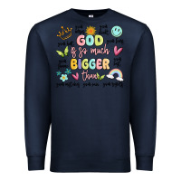 Navy god is so much bigger than malia Premium Sweatshirt - MaliasSmallBusiness