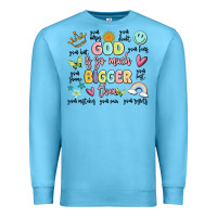 Ocean Blue god is so much bigger than malia Premium Sweatshirt - MaliasSmallBusiness