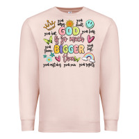 Pale Pink god is so much bigger than malia Premium Sweatshirt - MaliasSmallBusiness