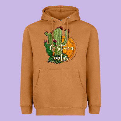 Cactus Go Sit On A Cactus Heavyweight Hoodie Designed By Jasminsmagicworld