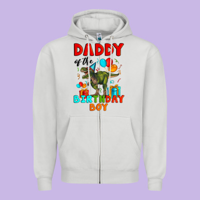 Daddy Of The Birthday Boy T Rex Zipper Hoodie Designed By Artiststas