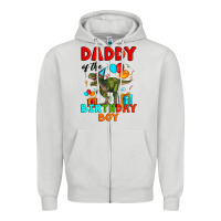 Dove Grey daddy of the birthday boy t rex Zipper Hoodie - Artiststas