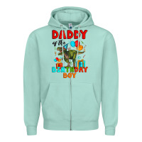 Seafoam daddy of the birthday boy t rex Zipper Hoodie - Artiststas