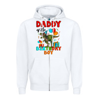 White daddy of the birthday boy t rex Zipper Hoodie - Artiststas