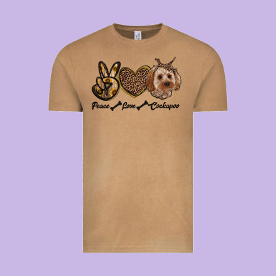 Peace Love Cockapoo Vintage Tee Designed By Ranaportraitstore
