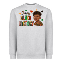 Heather Grey i am black history afro black boy child juneteenth Heavyweight Sweatshirt - texasbilliewilder