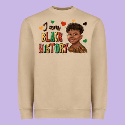 Heavyweight Sweatshirt i am black history afro black boy child juneteenth