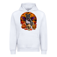 White halloween pitbull dog Urban Hoodie - RanaPortraitStore