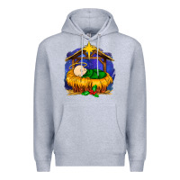 Heather Grey baby jesus Premium Hoodie - MaliasSmallBusiness