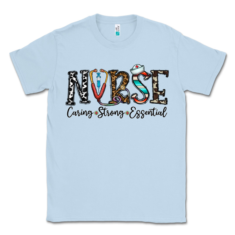 Nurse Caring Strong Essential Classic Tee by CowhideDigitalArt | Teevron