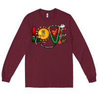 Burgundy summer nurse Long Sleeve Tee - CowhideDigitalArt