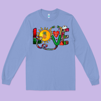 Summer Nurse Long Sleeve Tee Designed By Cowhidedigitalart