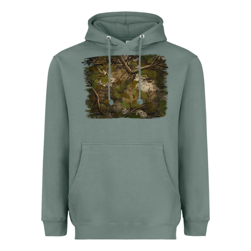 Green Hunter Camouflage Pattern Brushstroke Heavyweight Hoodie by Jasminsmagicworld | Teevron