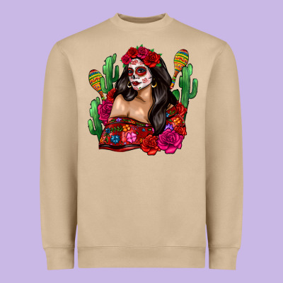 Mexico Girl Heavyweight Sweatshirt Designed By Zillion Design Studio