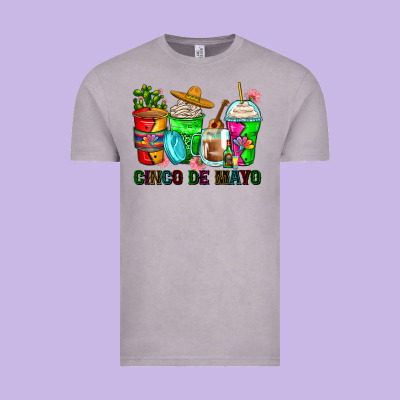 Cinco De Mayo Coffee Cups Vintage Tee Designed By Zillion Design Studio