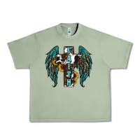 Oil Green western wings cross Urban Heavy Tee - RanaPortraitStore