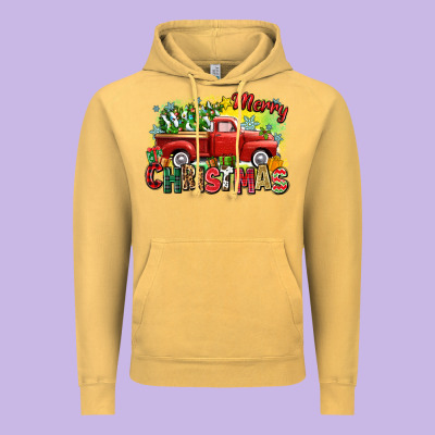 Merry Christmas Truck Vintage Hoodie Designed By Zillion Design Studio