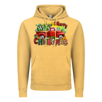 Vintage Mustard merry christmas truck Vintage Hoodie - Zillion Design Studio
