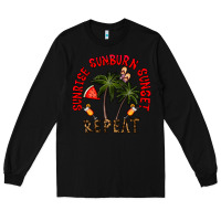 Black sunrise sunburn sunnset repeat Long Sleeve Tee - CowhideDigitalArt