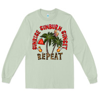 Matcha sunrise sunburn sunnset repeat Long Sleeve Tee - CowhideDigitalArt