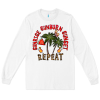 White sunrise sunburn sunnset repeat Long Sleeve Tee - CowhideDigitalArt