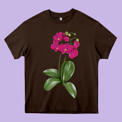 Moth Orchid Heavy Core Tee Designed By Lillyallendesigns