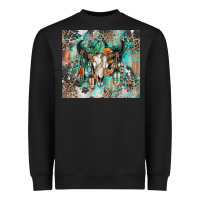 Black cowhide bull skull Heavyweight Sweatshirt - Zillion Design Studio