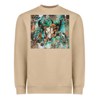 Mushroom cowhide bull skull Heavyweight Sweatshirt - Zillion Design Studio