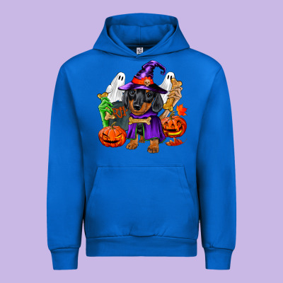 Halloween Dachshund Puppy Dog Urban Hoodie Designed By Ranaportraitstore