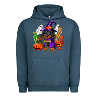 Pigment Midnight Navy Halloween dachshund puppy dog Urban Hoodie - RanaPortraitStore