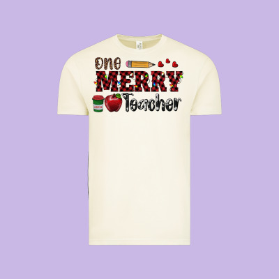 One Merry Teacher Vintage Tee Designed By Ranaportraitstore