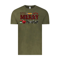 Vintage Olive one merry teacher Vintage Tee - RanaPortraitStore