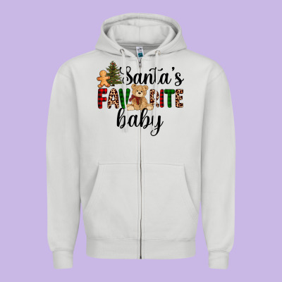 Santa's Favorite Baby Zipper Hoodie Designed By Adodesignshop