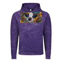 Cloud Purple Baby cow with sunflower and leopard Vintage Hoodie - RanaPortraitStore