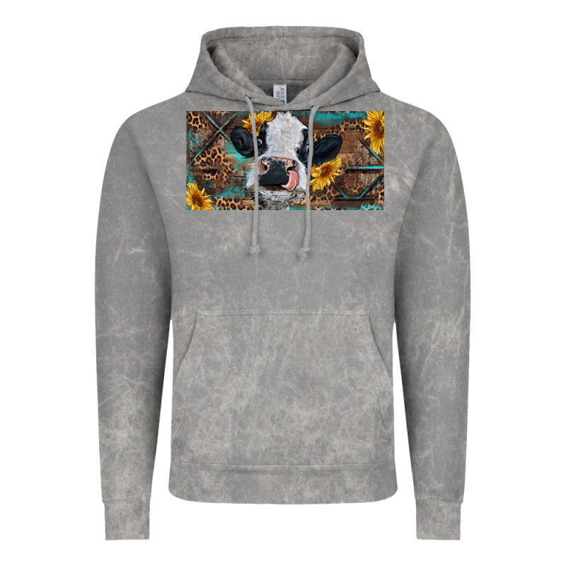Baby Cow With Sunflower And Leopard Vintage Hoodie by RanaPortraitStore | Teevron
