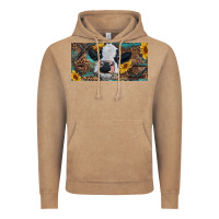 Vintage Coffee Baby cow with sunflower and leopard Vintage Hoodie - RanaPortraitStore