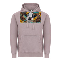 Vintage Zinc Baby cow with sunflower and leopard Vintage Hoodie - RanaPortraitStore