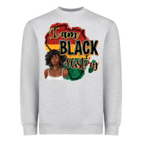 Heather Grey i am black history Heavyweight Sweatshirt - texasbilliewilder