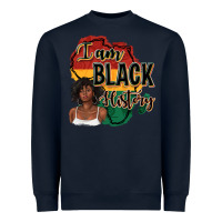 Navy i am black history Heavyweight Sweatshirt - texasbilliewilder