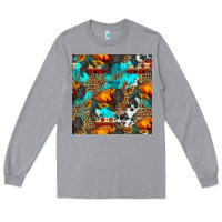Heather Grey western sunset bison and sunflowers seamless pattern Long Sleeve Tee - HRA Design Shop
