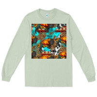 Matcha western sunset bison and sunflowers seamless pattern Long Sleeve Tee - HRA Design Shop