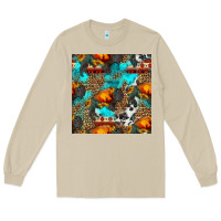 Mushroom western sunset bison and sunflowers seamless pattern Long Sleeve Tee - HRA Design Shop