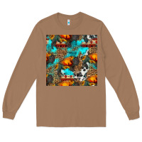 Toasted Coconut western sunset bison and sunflowers seamless pattern Long Sleeve Tee - HRA Design Shop