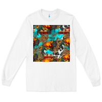 White western sunset bison and sunflowers seamless pattern Long Sleeve Tee - HRA Design Shop
